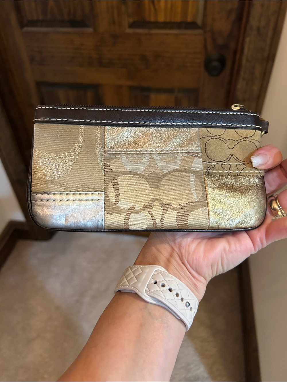 Coach Patchwork Metallic, Tan and Brown Wristlet Trio - Picture 11 of 16
